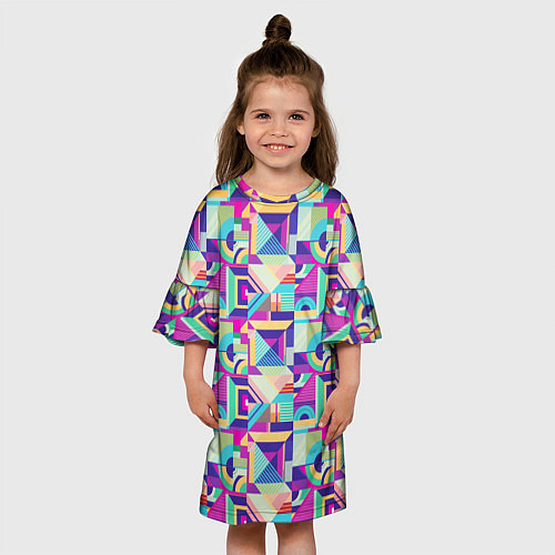 Детское платье Геометрия абстрактный паттерн / 3D-принт – фото 3
