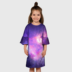 Платье клеш для девочки Космическая ветренная вспышка, цвет: 3D-принт — фото 2