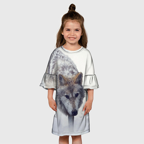 Детское платье Волк зимой / 3D-принт – фото 3