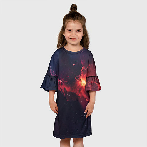 Детское платье Космическое пламя / 3D-принт – фото 3