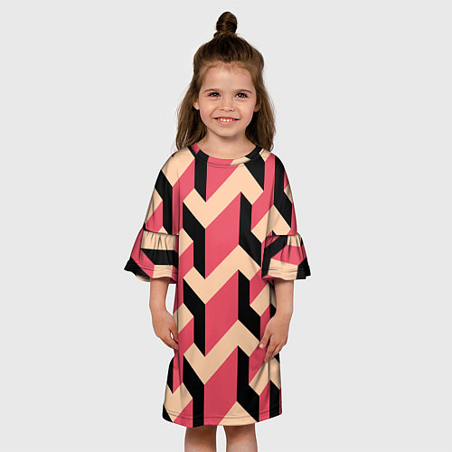 Детское платье Объемный геометрический узор geometry / 3D-принт – фото 3