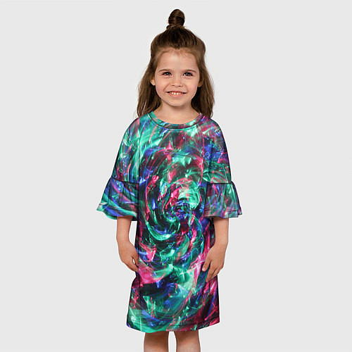 Детское платье Цветной круговорот / 3D-принт – фото 3