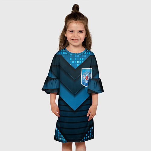 Детское платье Russia abstract blue / 3D-принт – фото 3