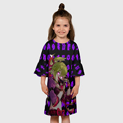 Платье клеш для девочки Куки Синоби - Геншин импакт - Банда Аратаки, цвет: 3D-принт — фото 2