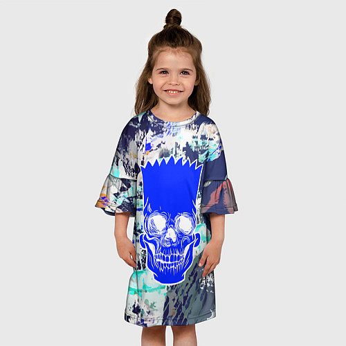 Детское платье Синий череп Барта Симпсона / 3D-принт – фото 3