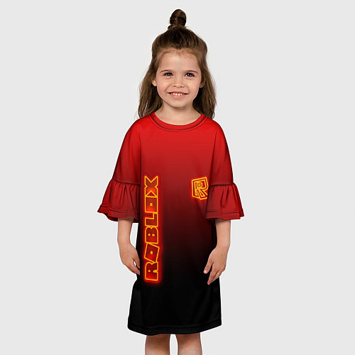 Детское платье Roblox светящийся логотип / 3D-принт – фото 3