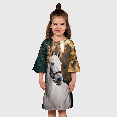 Детское платье Белая лошадка / 3D-принт – фото 3