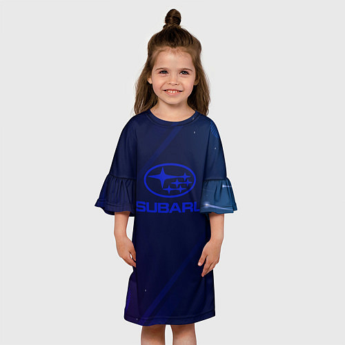 Детское платье Subaru Абстракция неон / 3D-принт – фото 3