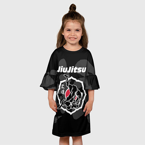 Детское платье Jiu-jitsu throw logo / 3D-принт – фото 3
