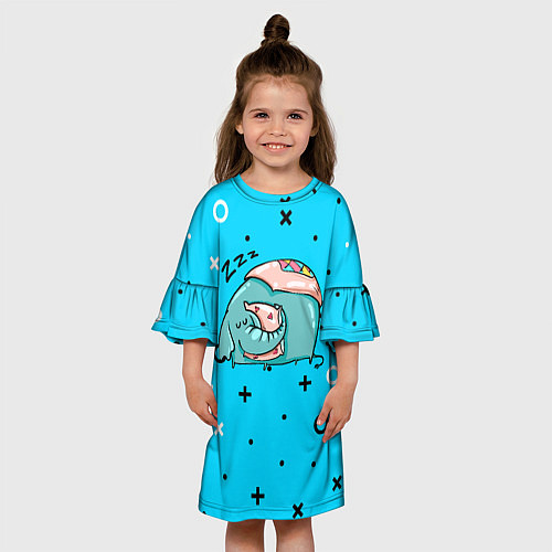 Детское платье Спящий слон с подушкой / 3D-принт – фото 3