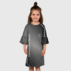 Платье клеш для девочки Mercedes абстракция карбон, цвет: 3D-принт — фото 2