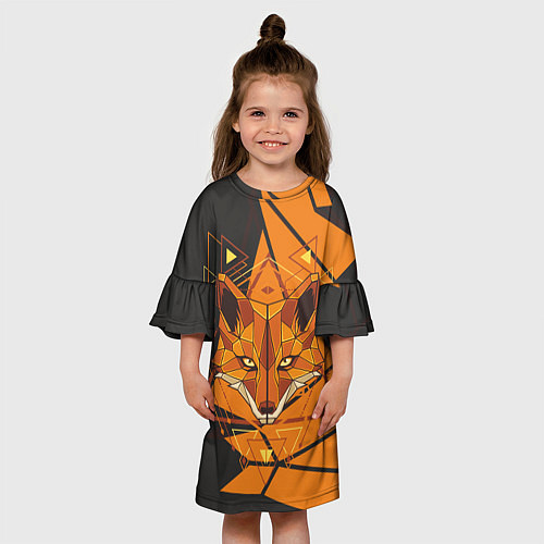 Детское платье Голова лисы в мозаике / 3D-принт – фото 3