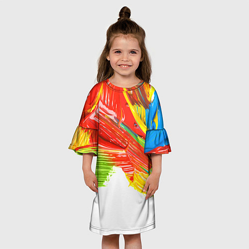 Детское платье Смелые мазки масляной краски / 3D-принт – фото 3