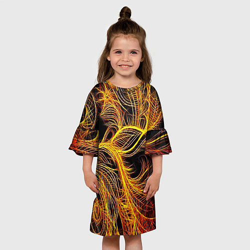Детское платье Фрактальные перья / 3D-принт – фото 3