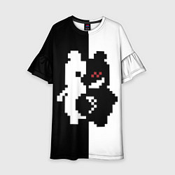 Платье клеш для девочки Monokuma pixel, цвет: 3D-принт