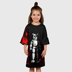 Платье клеш для девочки Monokuma and Five Nights at Freddys, цвет: 3D-принт — фото 2