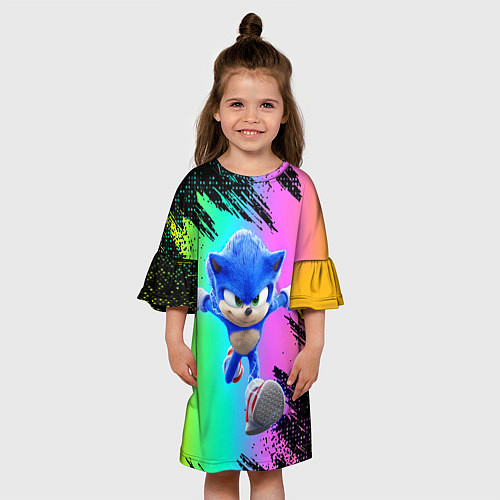Детское платье Sonic neon / 3D-принт – фото 3