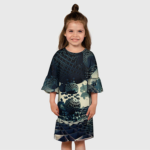 Детское платье Трехмерный готический фрактал / 3D-принт – фото 3