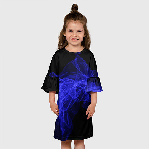Детское платье Синяя звуковая волна / 3D-принт – фото 3