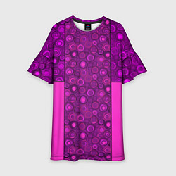 Платье клеш для девочки Розовый комбинированный неоновый узор, цвет: 3D-принт