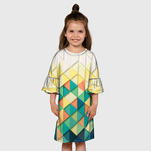 Детское платье Мозаичный градиент / 3D-принт – фото 3