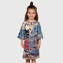 Платье клеш для девочки Старая кирпичная стена - Bronx, цвет: 3D-принт — фото 2
