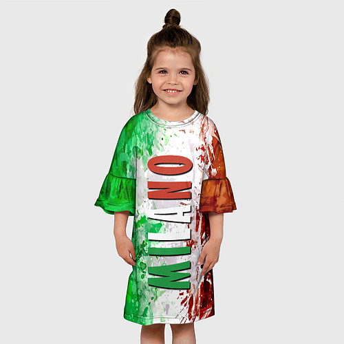 Детское платье Флаг Италии - кляксы / 3D-принт – фото 3