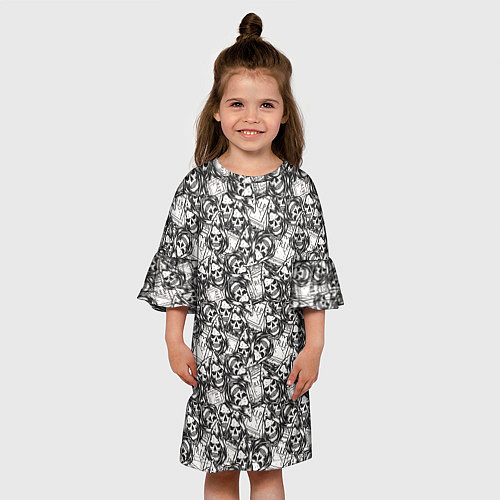 Детское платье Череп в капюшоне / 3D-принт – фото 3