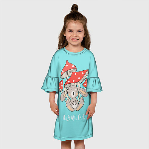 Детское платье Зайчик и грибочки / 3D-принт – фото 3