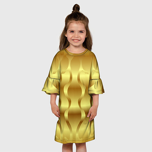 Детское платье Золото абстрактная графика / 3D-принт – фото 3