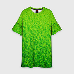 Платье клеш для девочки Трава зеленая, цвет: 3D-принт