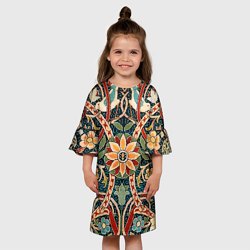 Детское платье Ковер с птицами / 3D-принт – фото 3