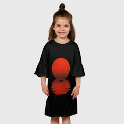Платье клеш для девочки Закат красного солнца, цвет: 3D-принт — фото 2