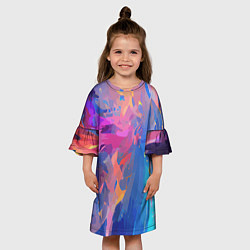 Платье клеш для девочки Splash of colors, цвет: 3D-принт — фото 2