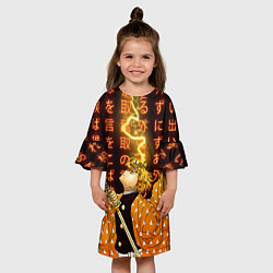 Платье клеш для девочки Иероглифы - Зеницу - Клинок, цвет: 3D-принт — фото 2