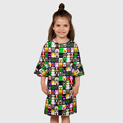Платье клеш для девочки Minecraft characters, цвет: 3D-принт — фото 2