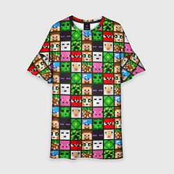 Платье клеш для девочки Minecraft - characters, цвет: 3D-принт