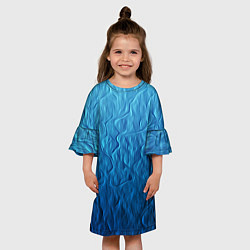 Платье клеш для девочки Волновой паттерн, цвет: 3D-принт — фото 2