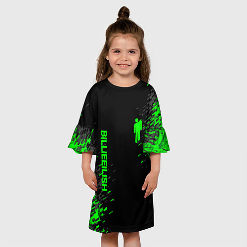 Детское платье Билли Айлиш зелёная краска / 3D-принт – фото 3