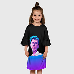 Платье клеш для девочки Тима белорусских тимофей морозов неон, цвет: 3D-принт — фото 2