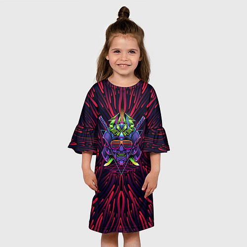 Детское платье Разноцветный Самурай / 3D-принт – фото 3