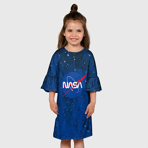 Детское платье Nasa - звёзды лого / 3D-принт – фото 3