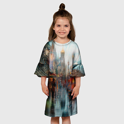 Детское платье В Питере дождь / 3D-принт – фото 3