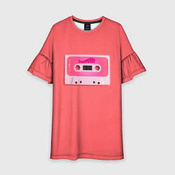 Платье клеш для девочки BTS cassette, цвет: 3D-принт