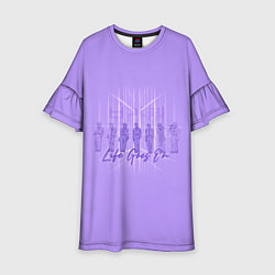 Платье клеш для девочки BTS live goes on purple, цвет: 3D-принт