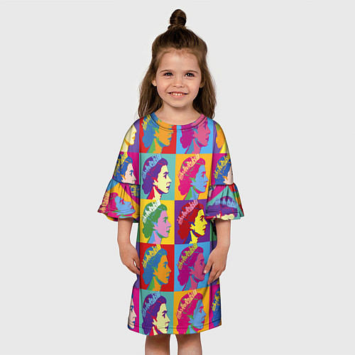 Детское платье Елизавета II Поп-арт / 3D-принт – фото 3