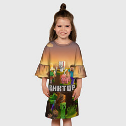 Платье клеш для девочки Виктор Minecraft, цвет: 3D-принт — фото 2