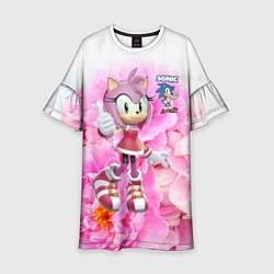 Платье клеш для девочки Sonic - Amy Rose - Video game, цвет: 3D-принт