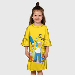 Платье клеш для девочки Simpson family, цвет: 3D-принт — фото 2