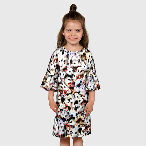 Детское платье Опоссумы / 3D-принт – фото 3